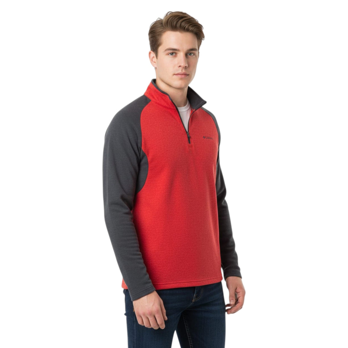 Men's Colorblocked Sport Top,Red/Grey