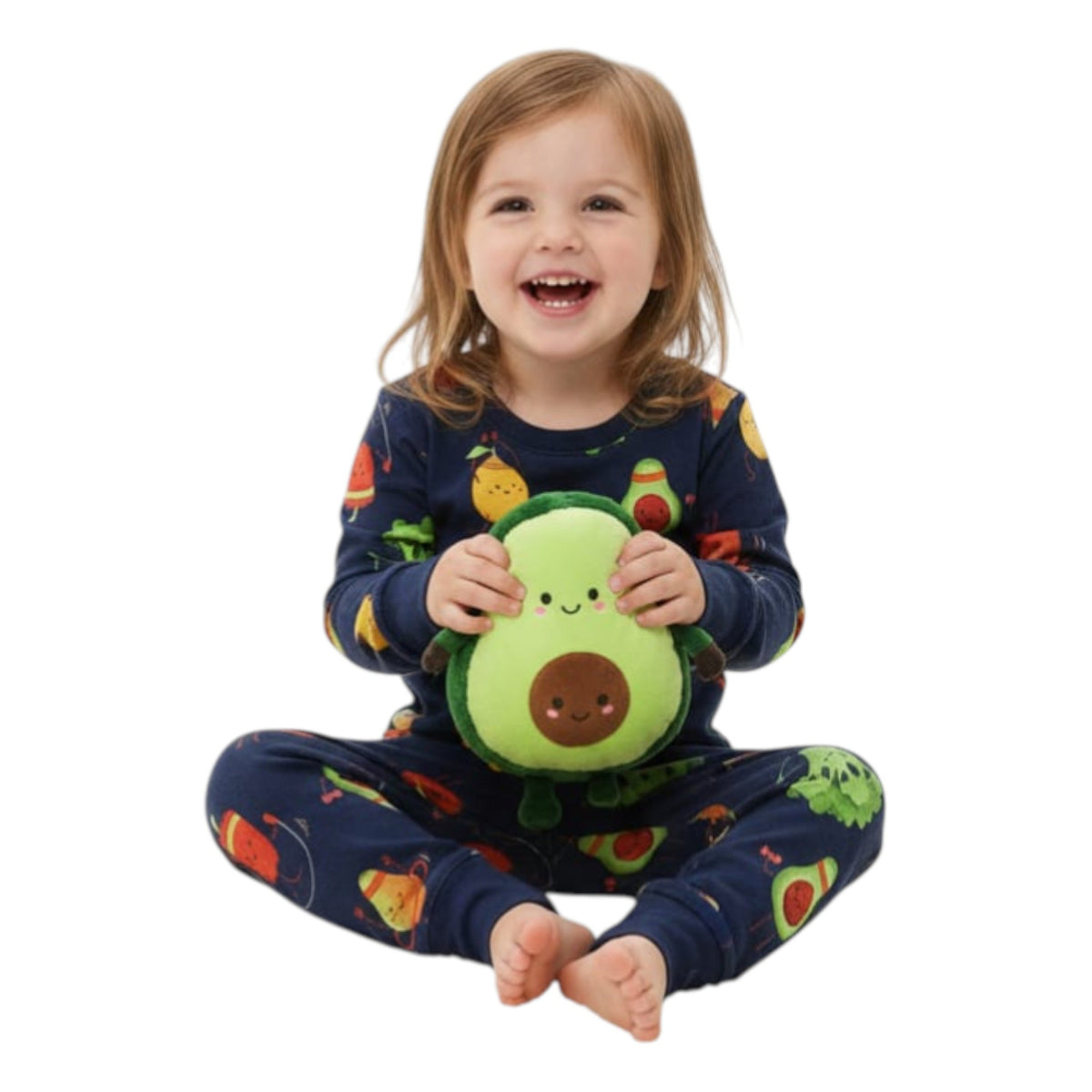 Kids Girl's Graphic Printed Pajama Set,Navy