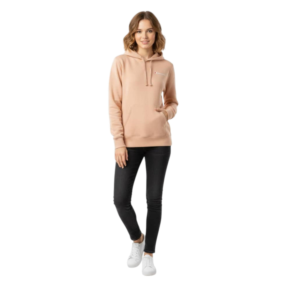 Women's Plain Solid Hoodie,Beige