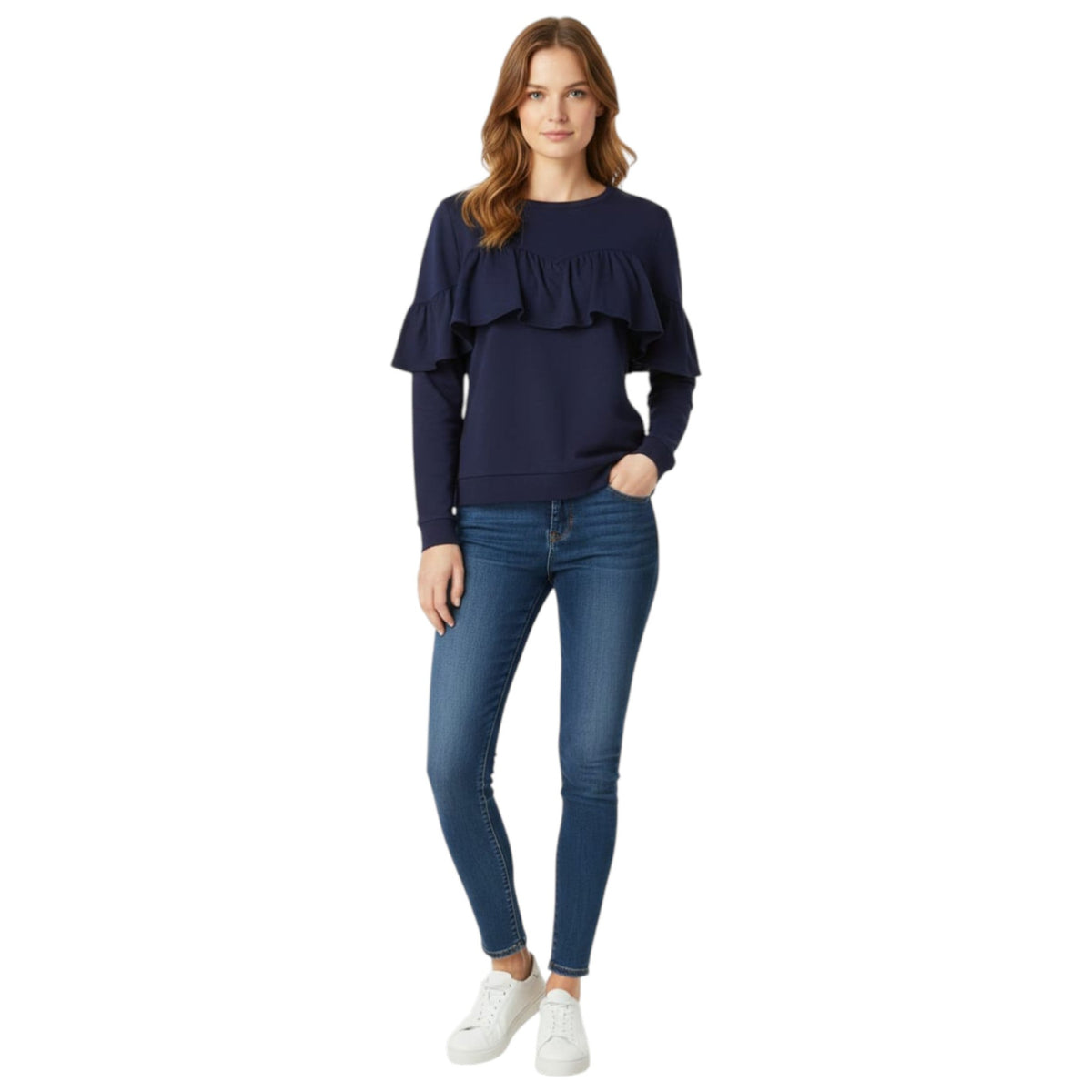 Women's Plain Solid Top,Navy