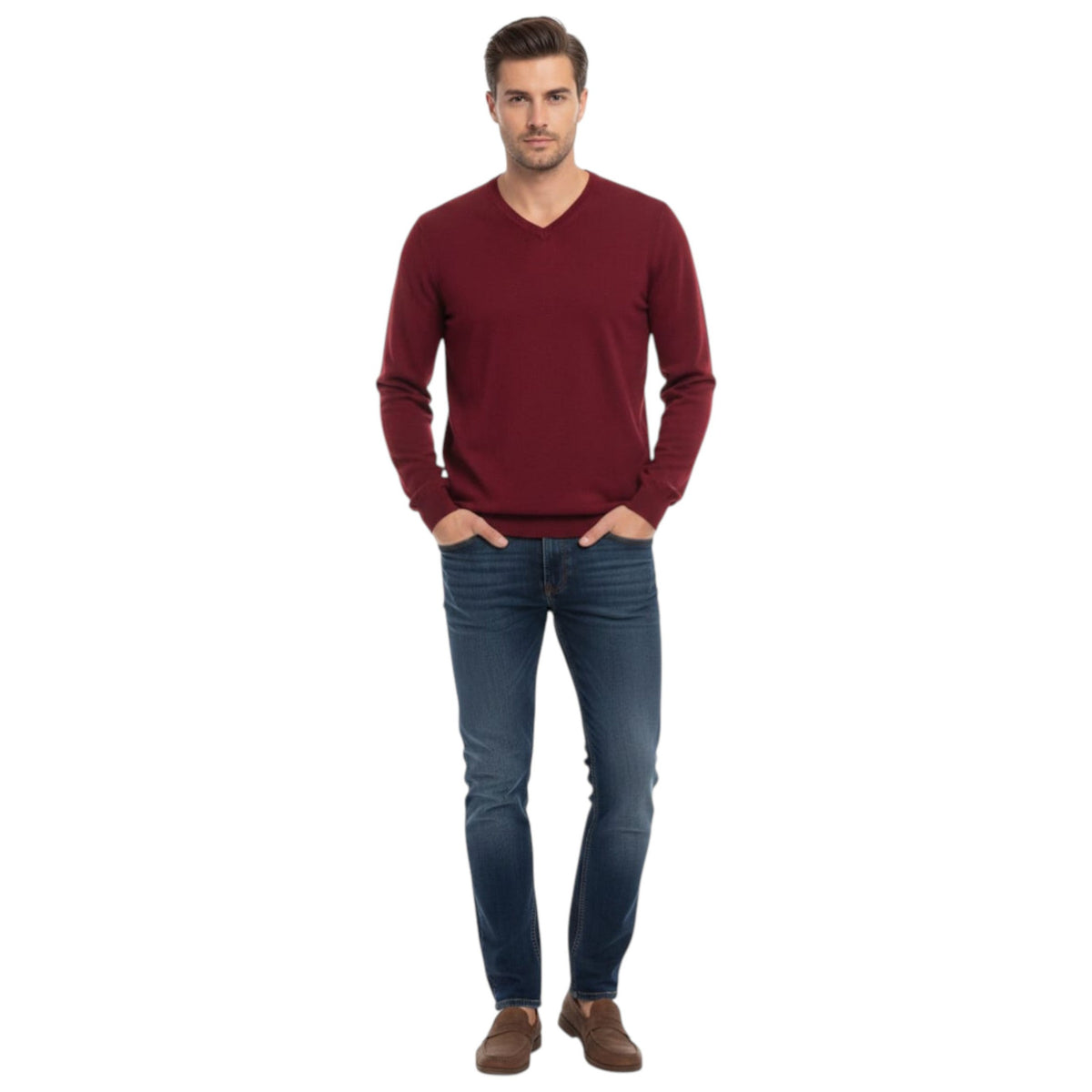 Men's Plain Solid Top,Burgundy