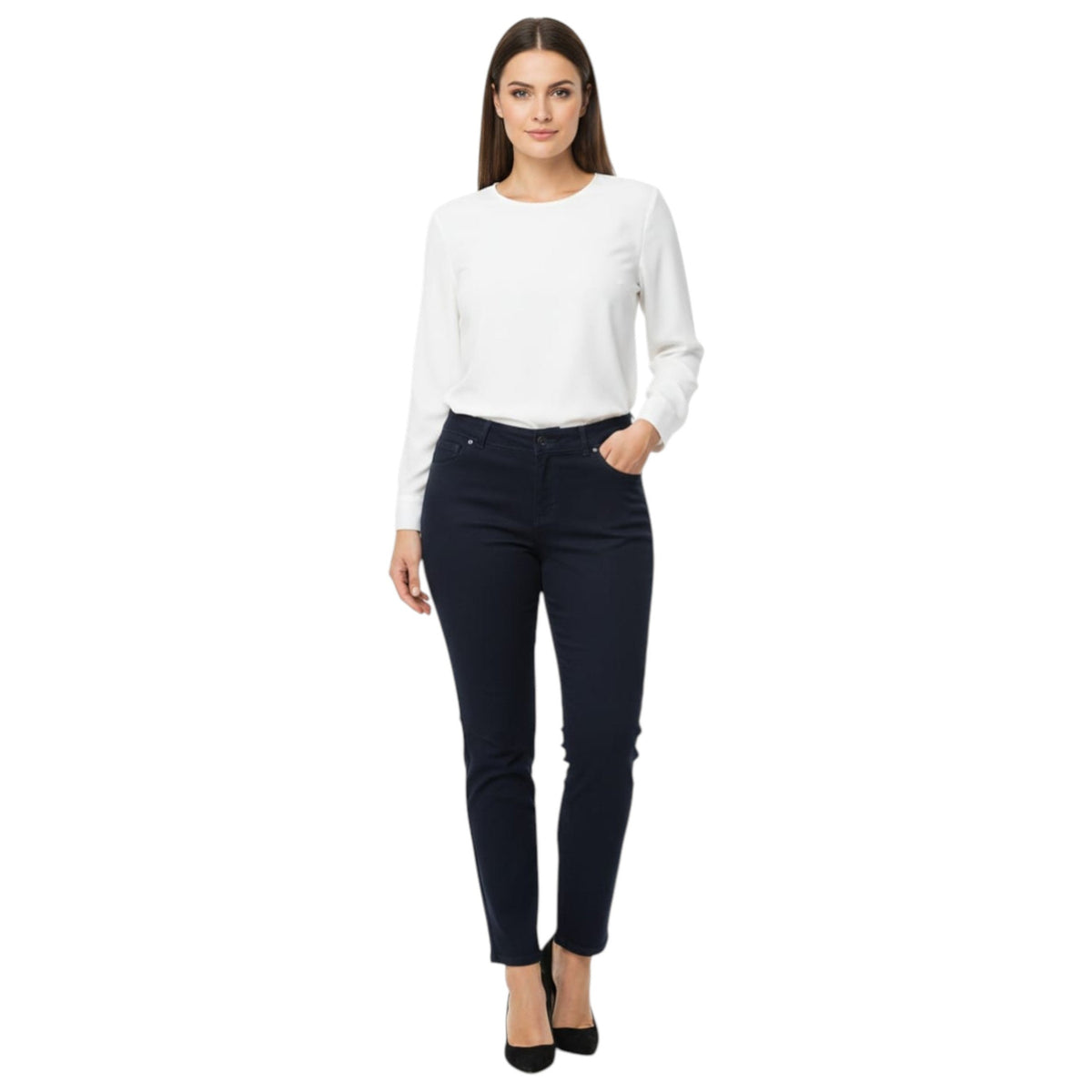 Women's Plain Solid Jeans,Navy