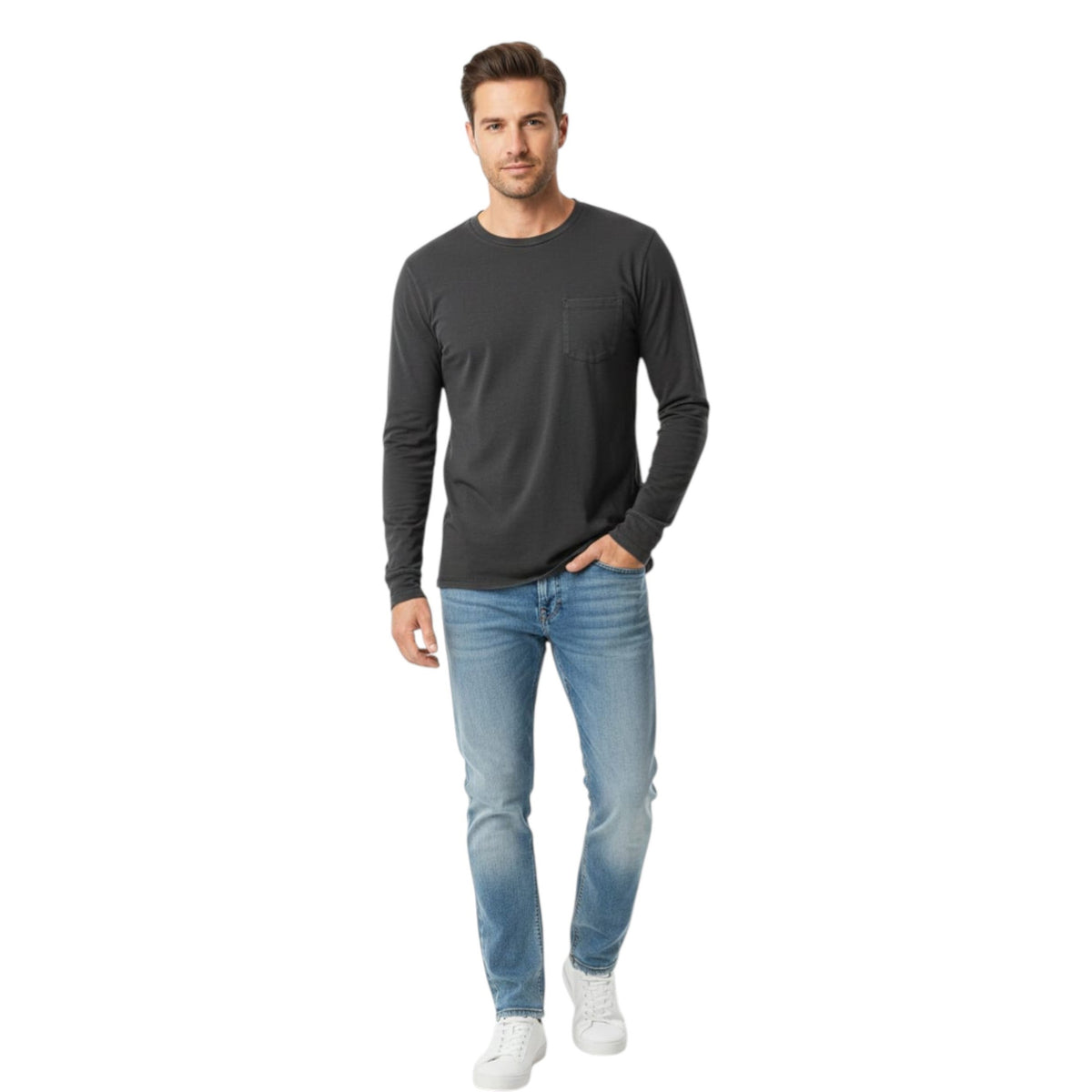 Men's Plain Solid Sweaters,Dark Grey
