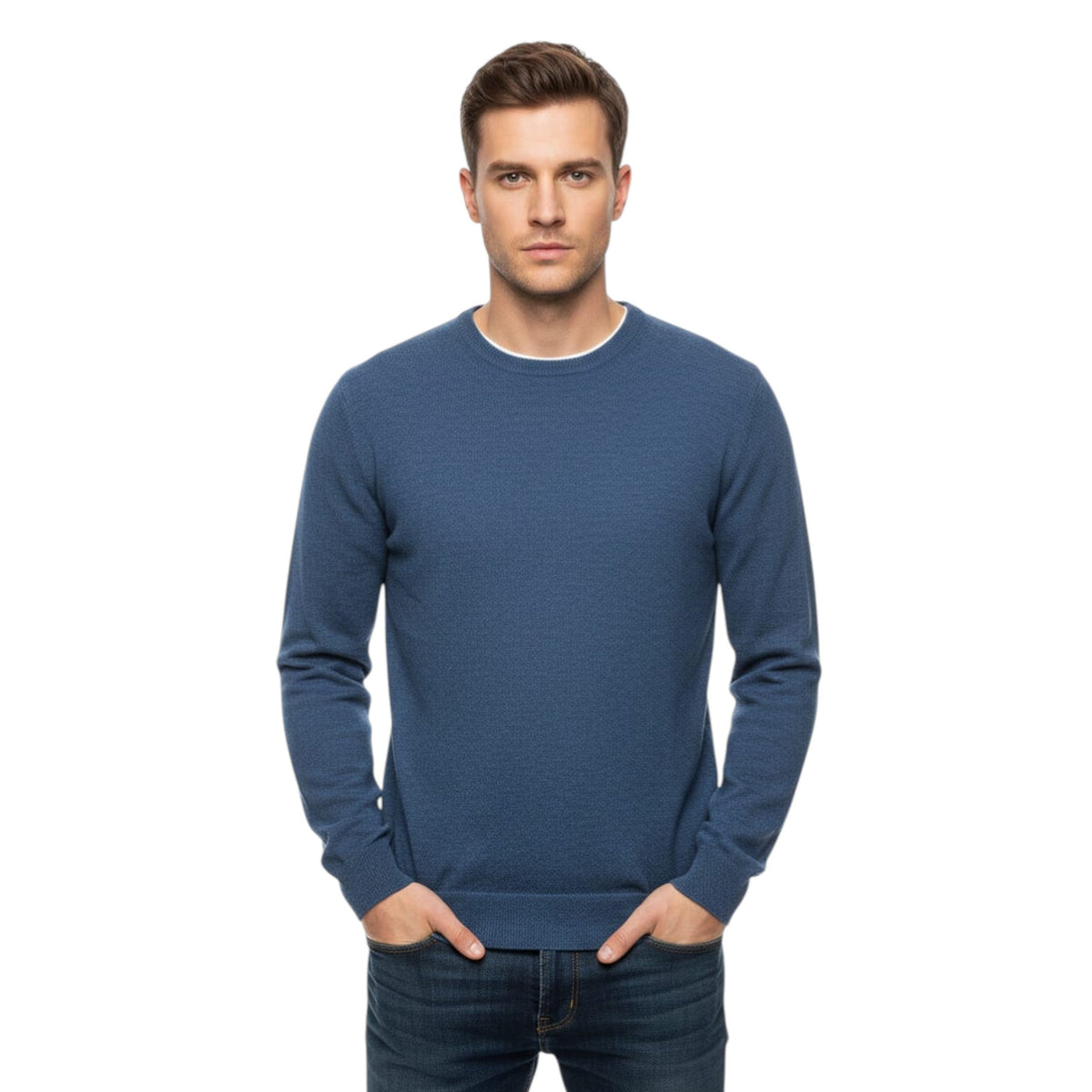 Men's Plain Solid Top,Blue