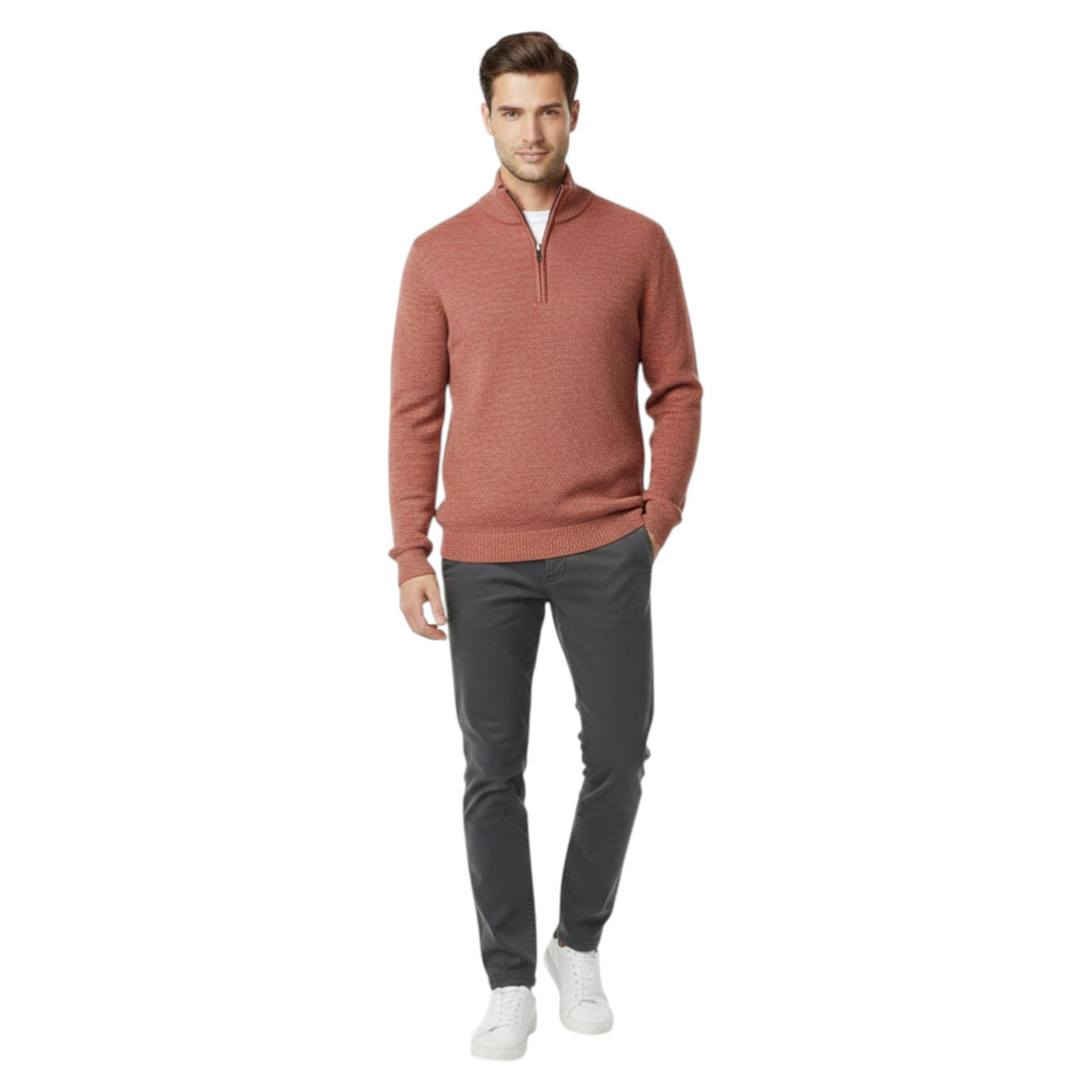 Men's Knitted Sweaters,Red/White