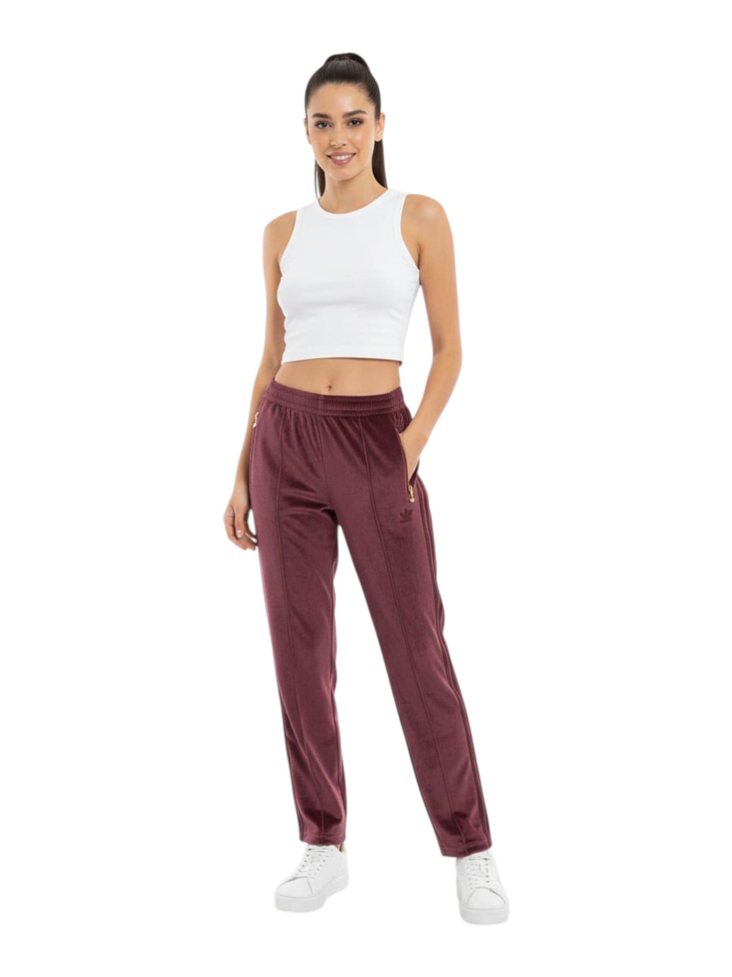 Women's Plain Velvet Pant,Dark Purple