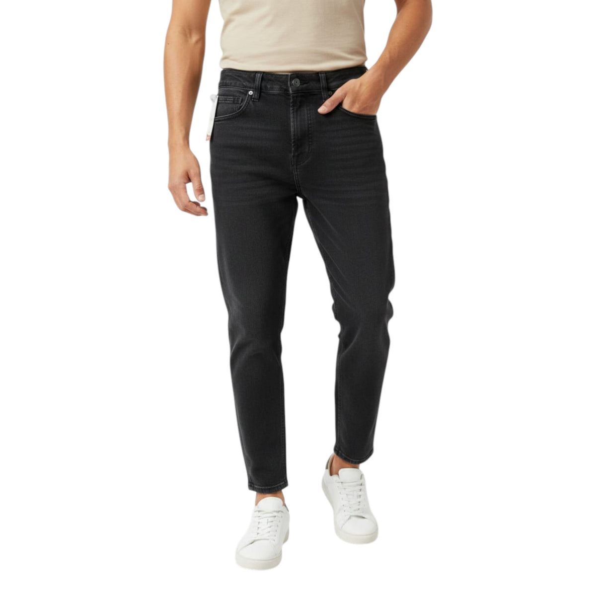 Men's Plain Solid Jeans,Grey