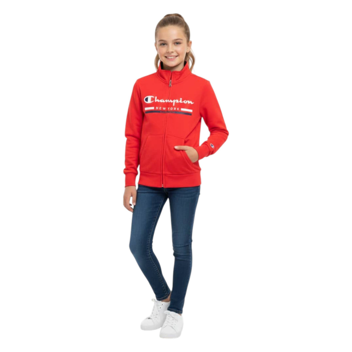 Kids Girl's Brand Logo Printed Sweaters,Red