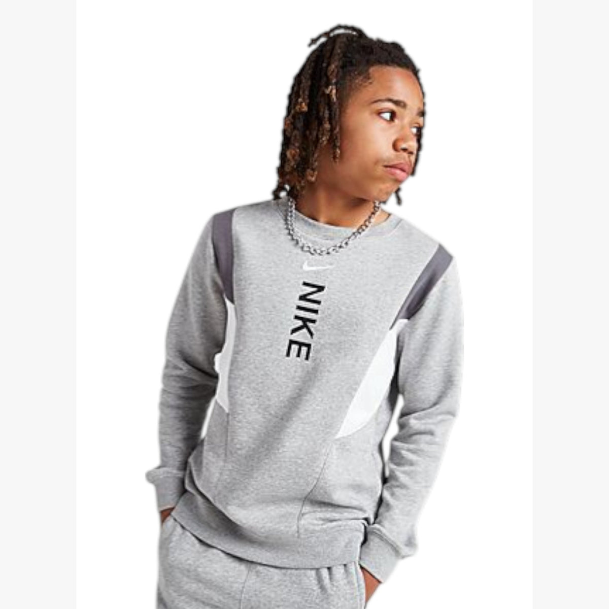 Kids Boy's Brand Logo Printed Sweaters,Light Grey