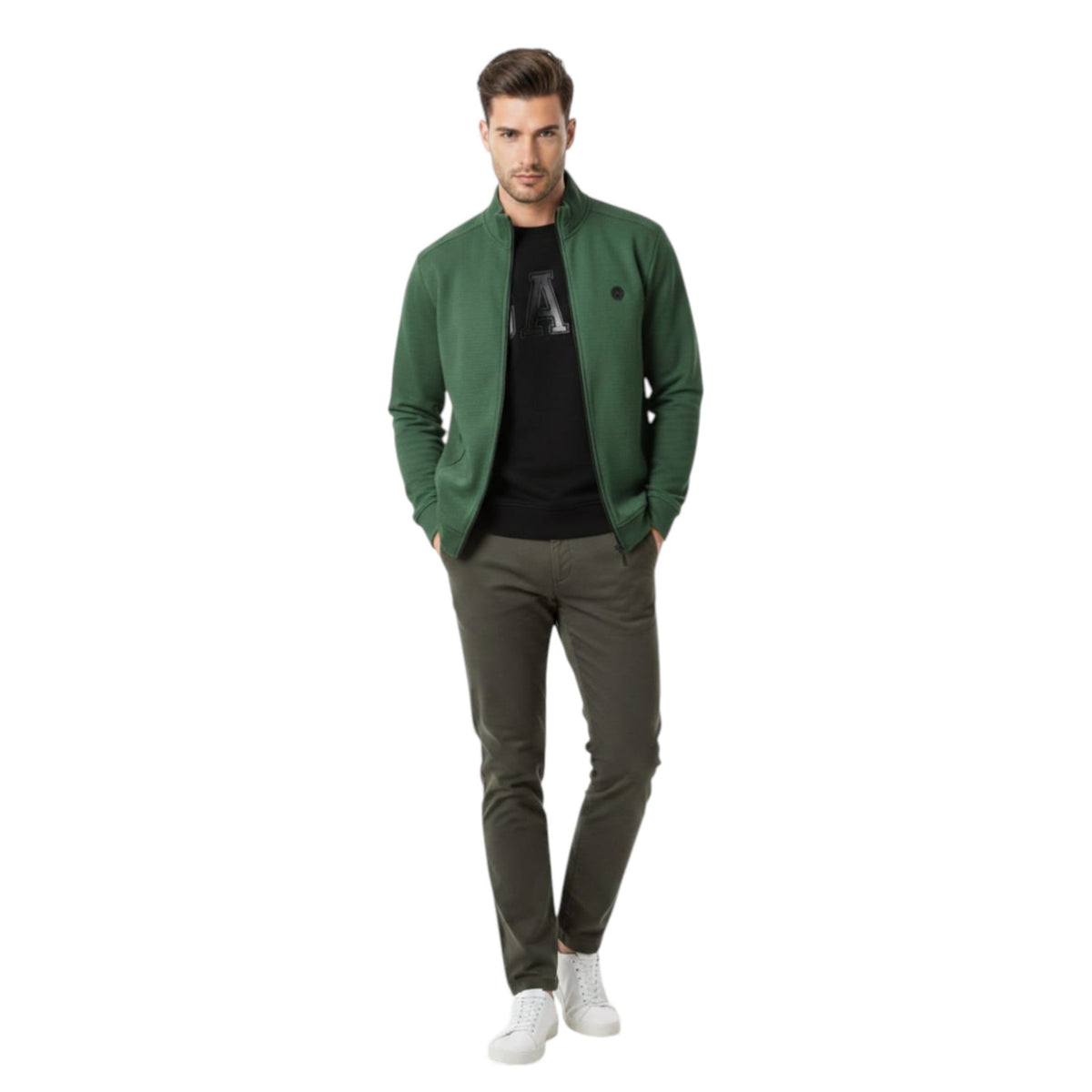 Men's Plain Solid Sweaters,Green