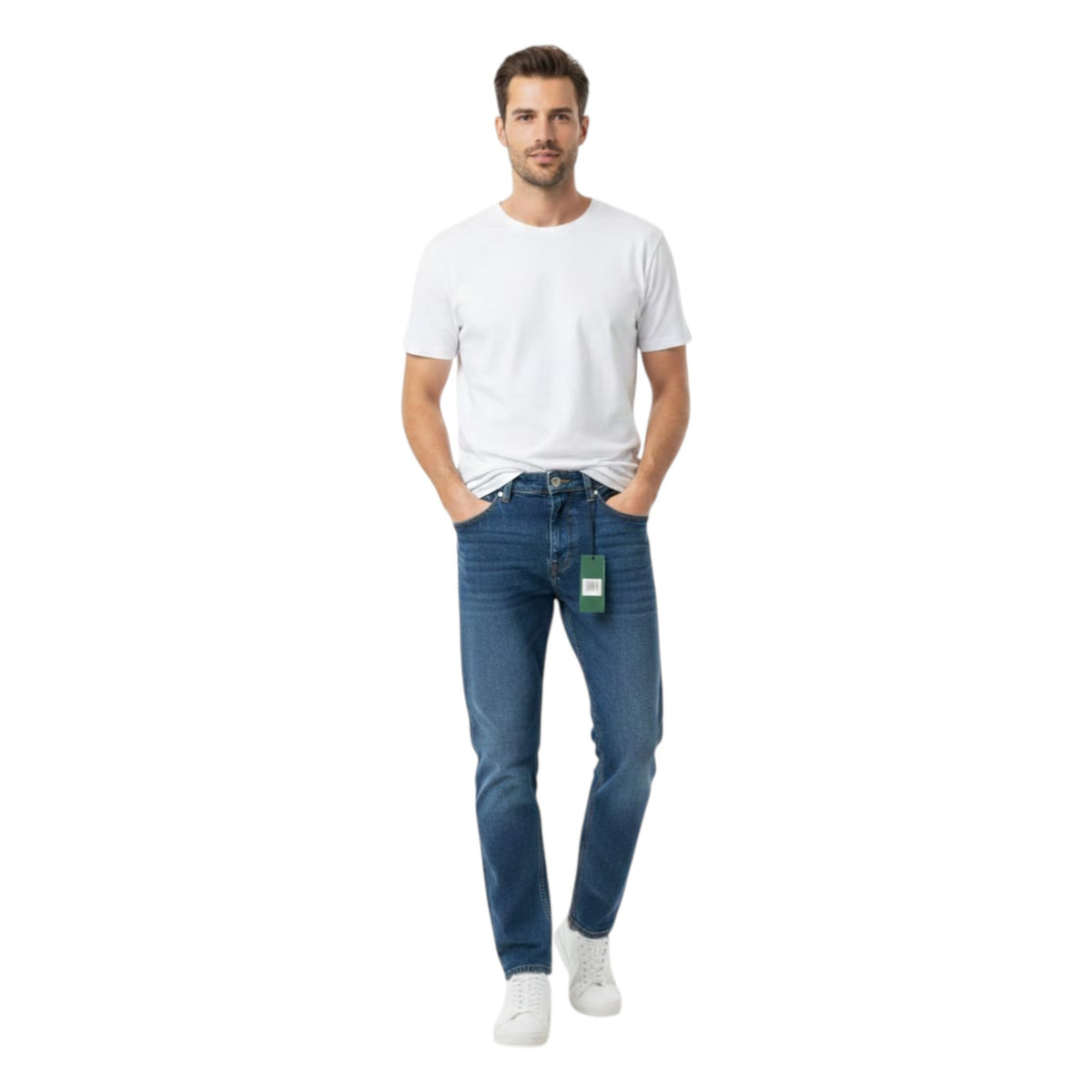 Men's Plain Solid Jeans,Blue