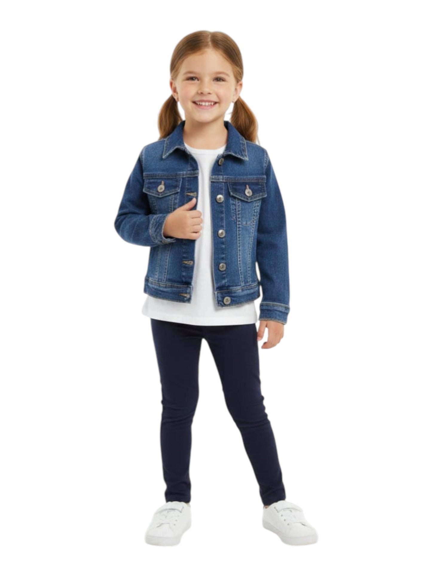 Kids Girl's Washed Denim Jacket,Blue