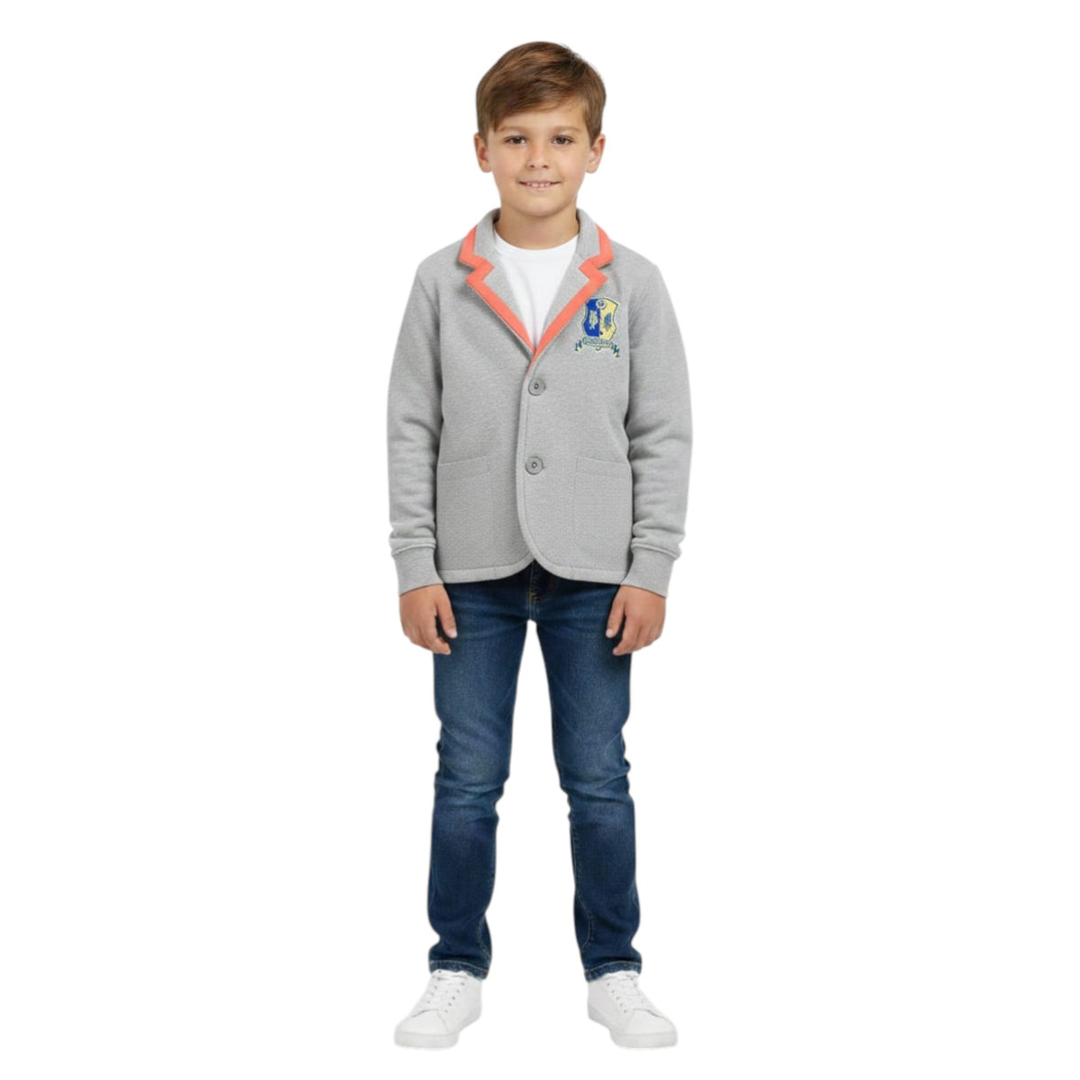 Kids Boy's Plain Jacket,Grey