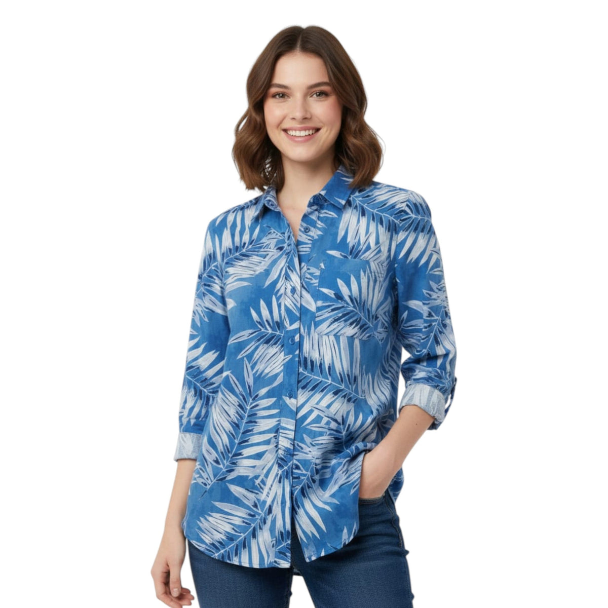 Women's Printed Chemise,Blue