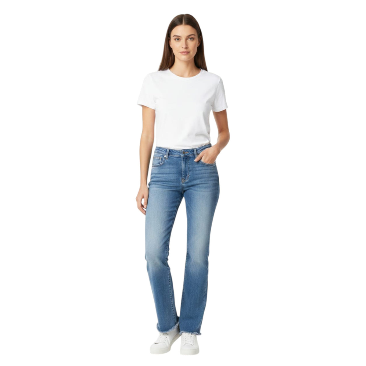 Women's Washed Jeans,Light Blue