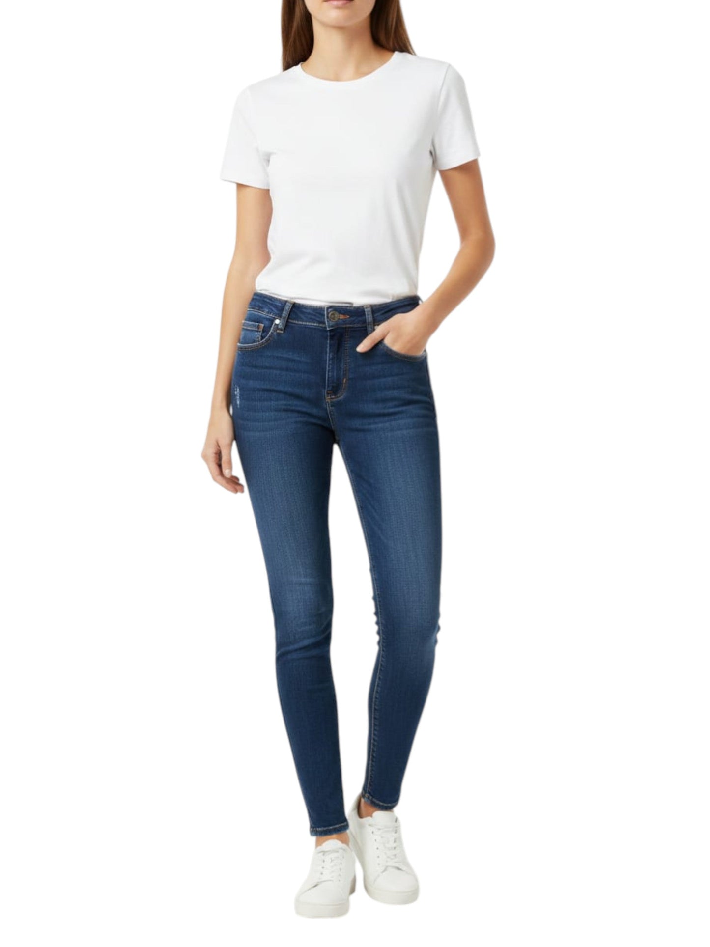 Women's Washed Jeans,Navy