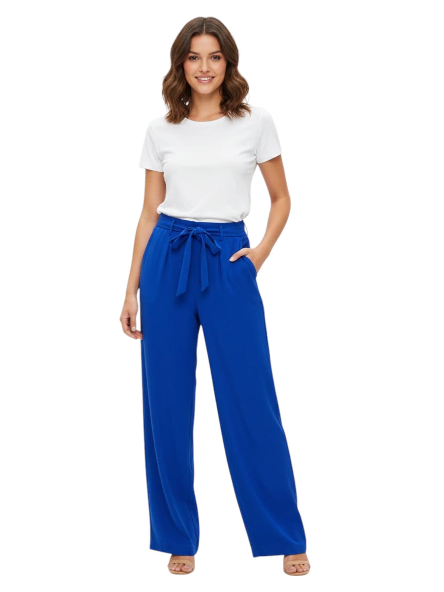 Women's Plain Solid Classic Pant,Indigo