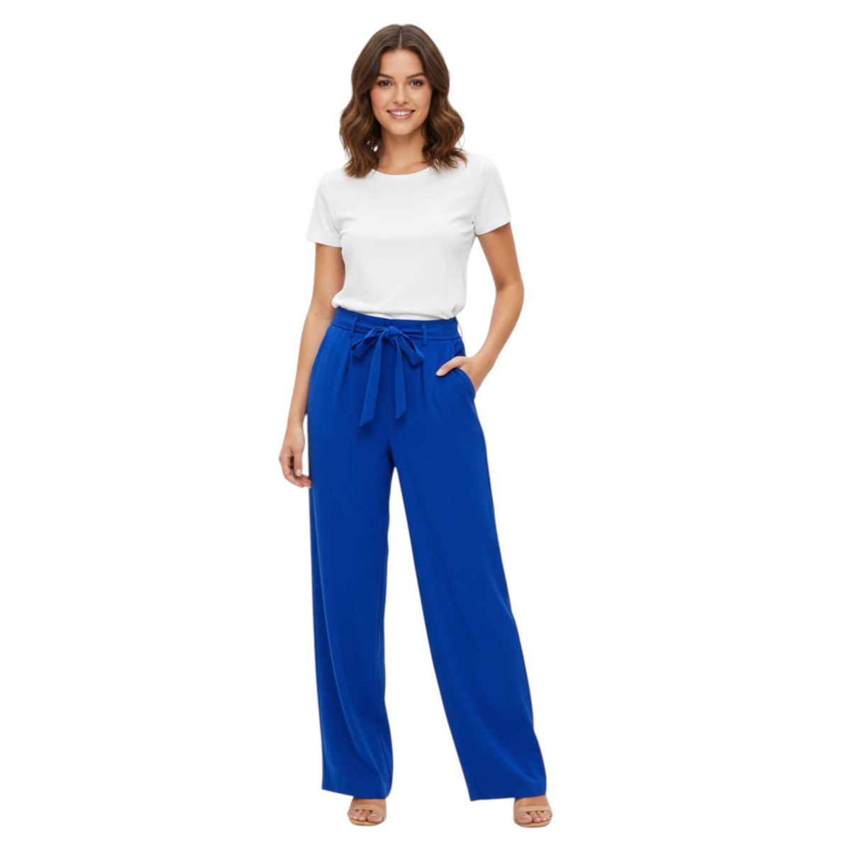 Women's Plain Solid Classic Pant,Indigo