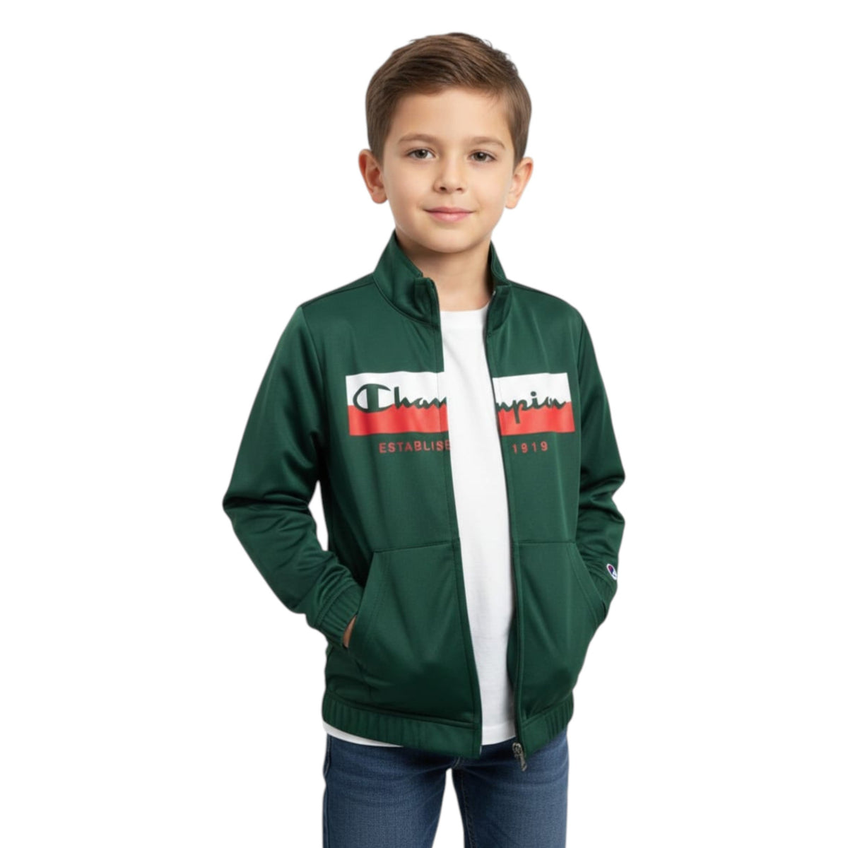 Kids Boy's Brand Logo Printed Sweaters,Green
