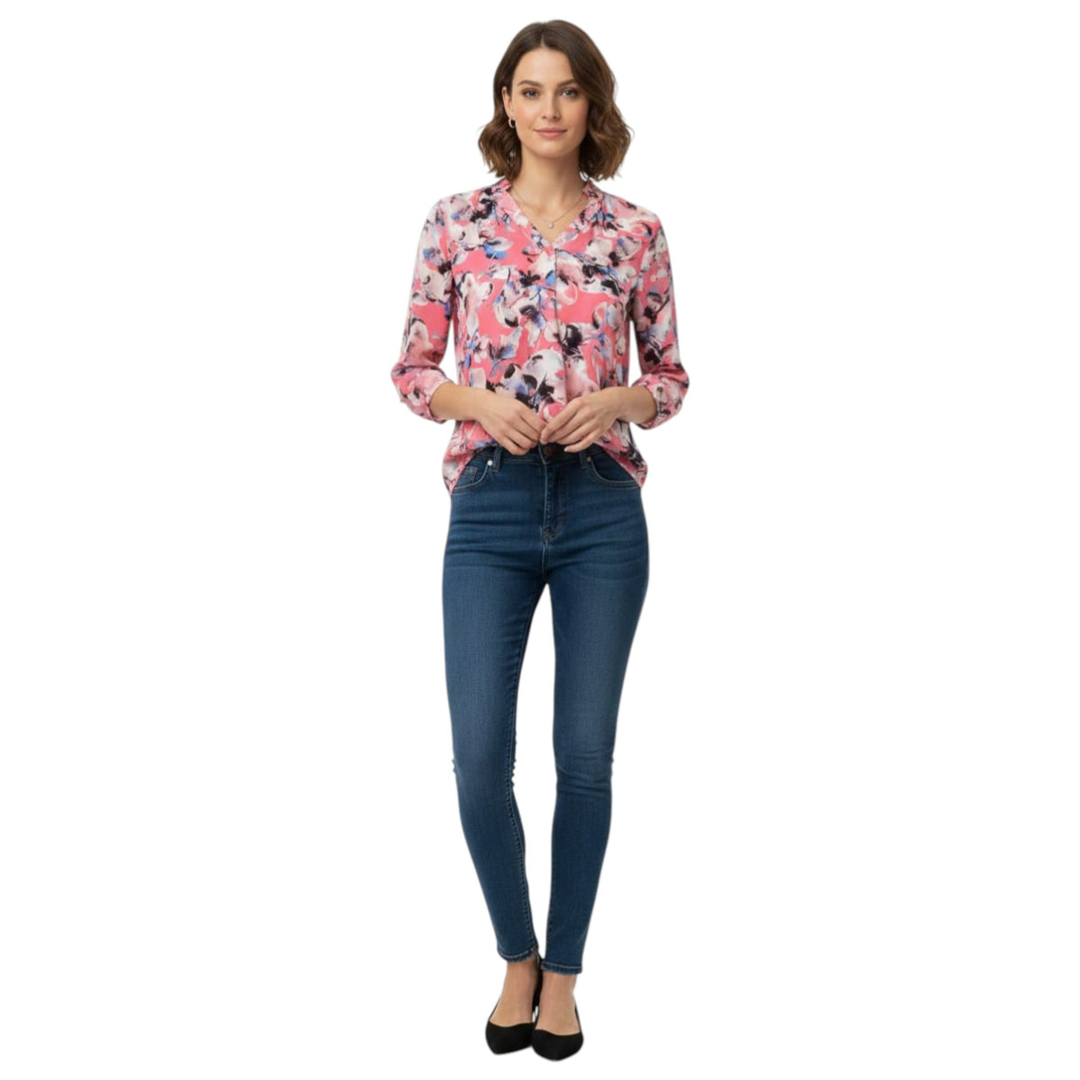 Women's Floral Printed Top,Pink