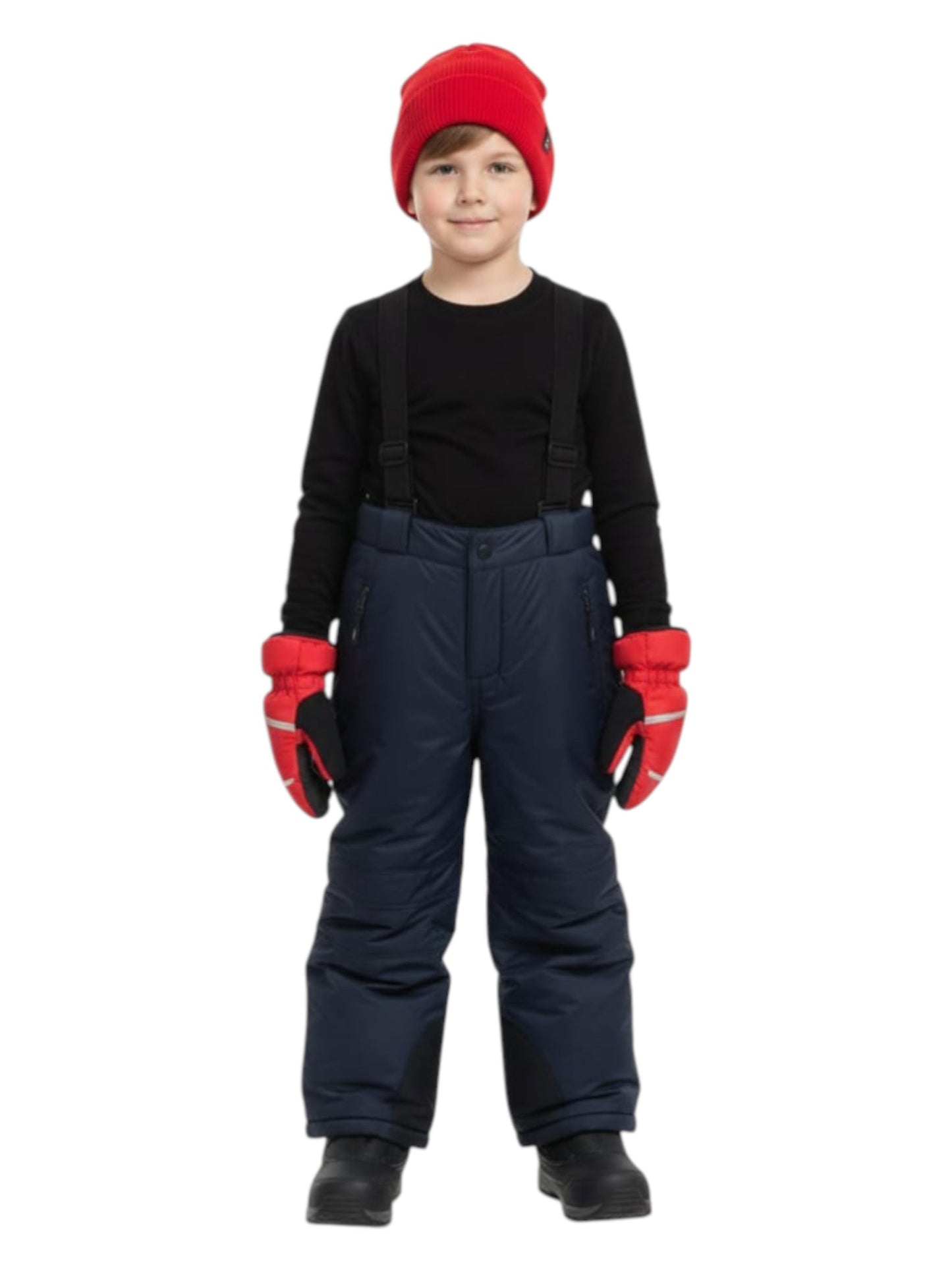 Kids Boy's Plain Solid Ski Pant,Black