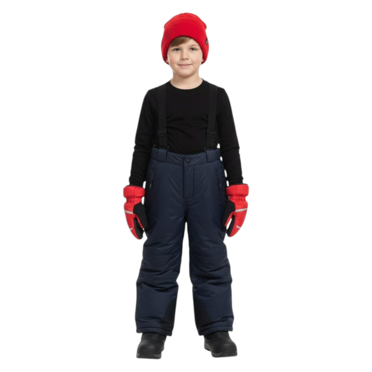 Kids Boy's Plain Solid Ski Pant,Black