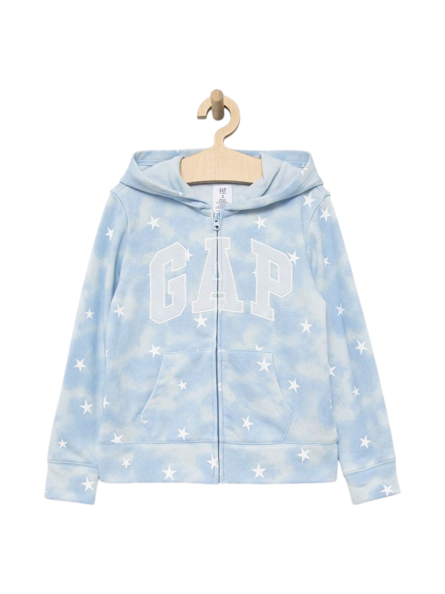Kids Girl's Brand Logo Printed Hoodie,Light Blue