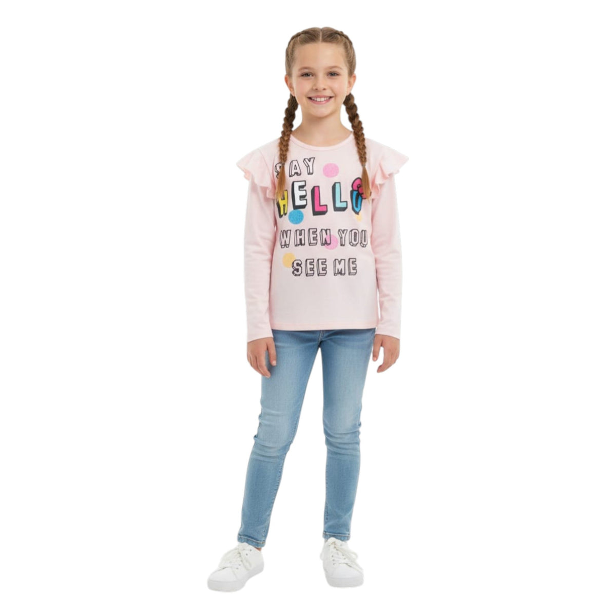 Kids Girl's Printed Top,Light Pink