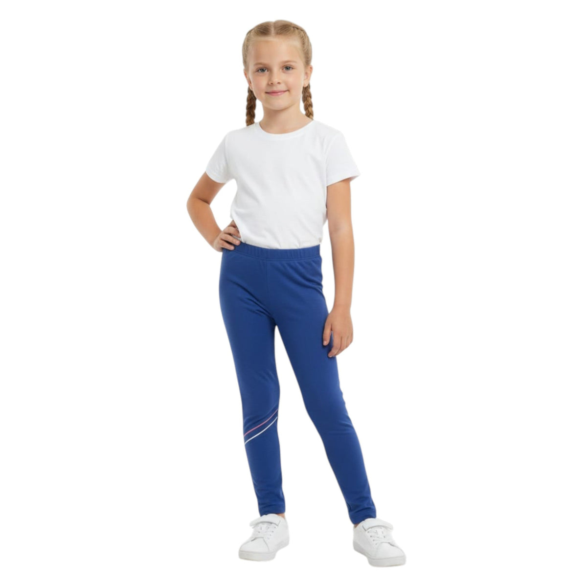 Kids Girl's Plain Legging,Light Navy
