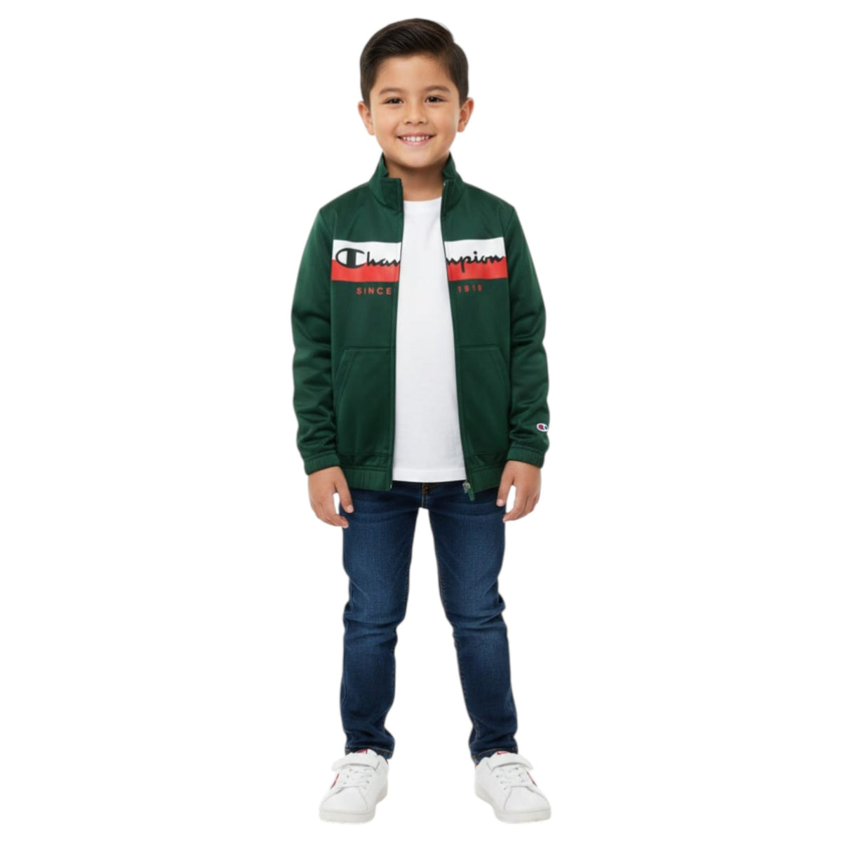 Kids Boy's Brand Logo Printed Sweaters,Green