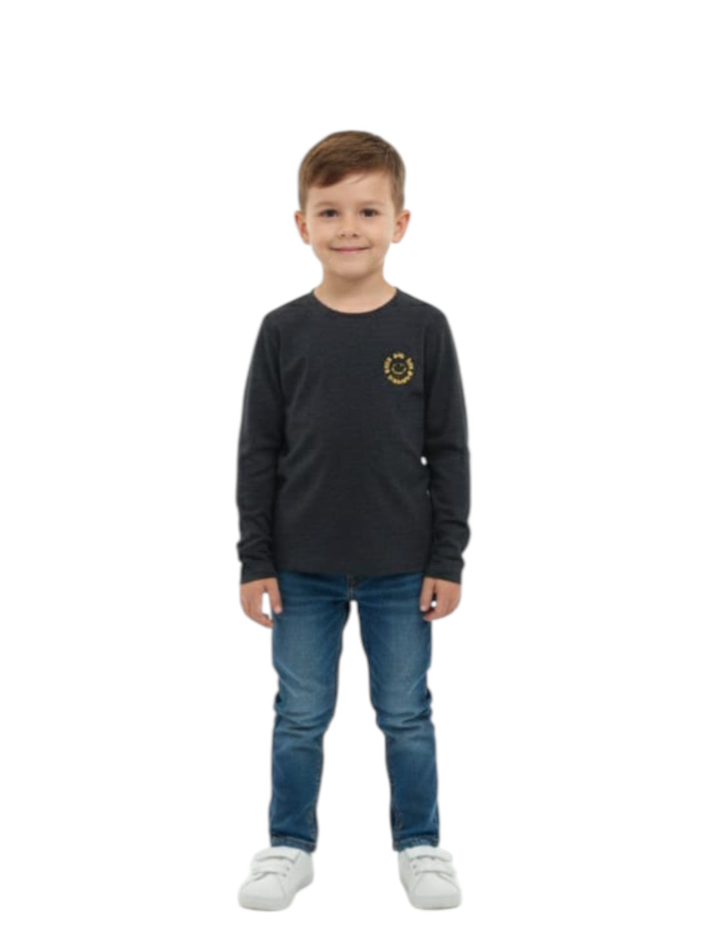 Kids Boy's Plain Solid Top,Dark Grey