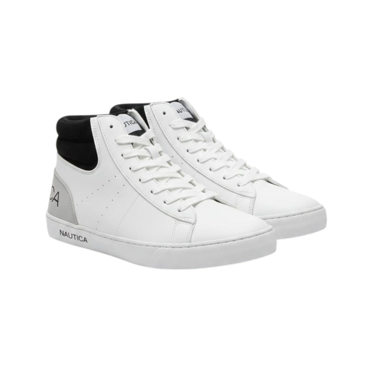 Men's Plain Solid High Top,White