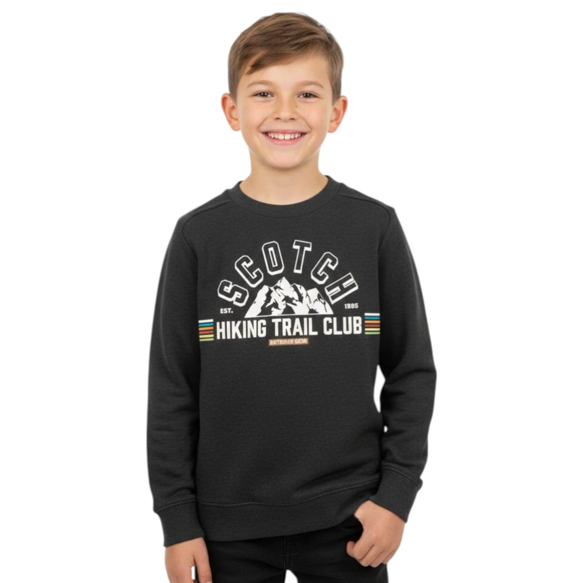 Kids Boy's Brand Logo Printed Sweaters,Olive