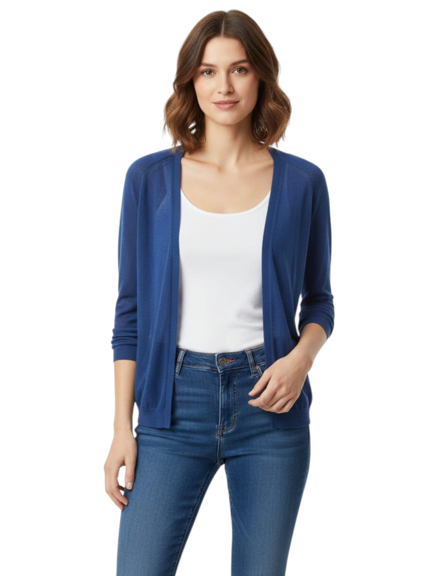Women's Plain Solid Cardigan,Blue