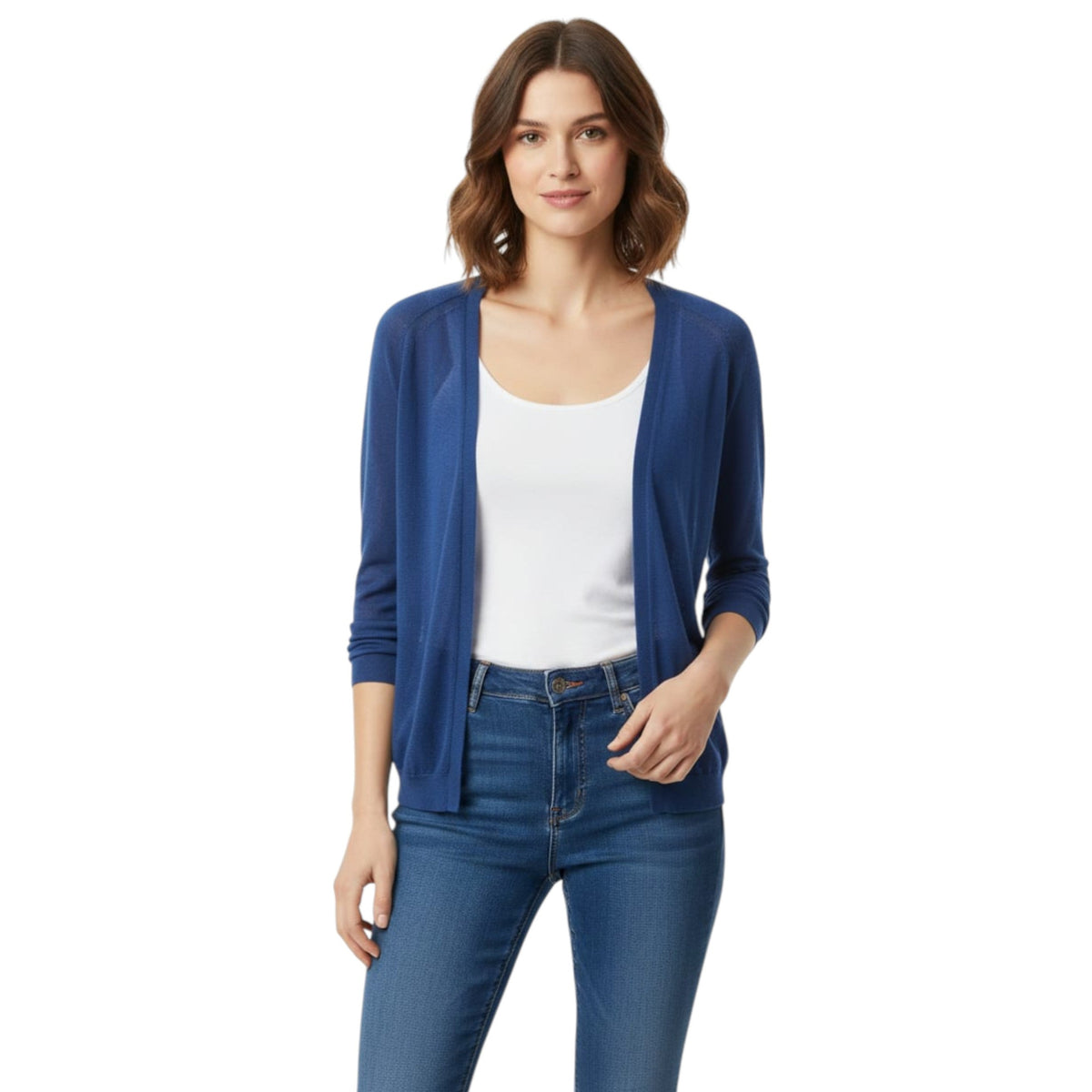 Women's Plain Solid Cardigan,Blue