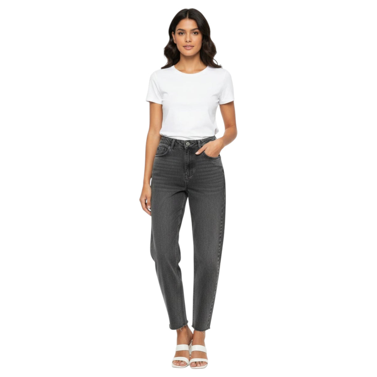 Women's Plain Solid Jeans,Grey