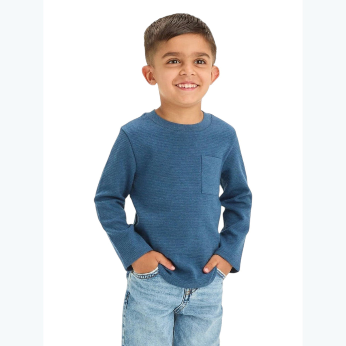 Kids Boy's Ribbed Top,Navy