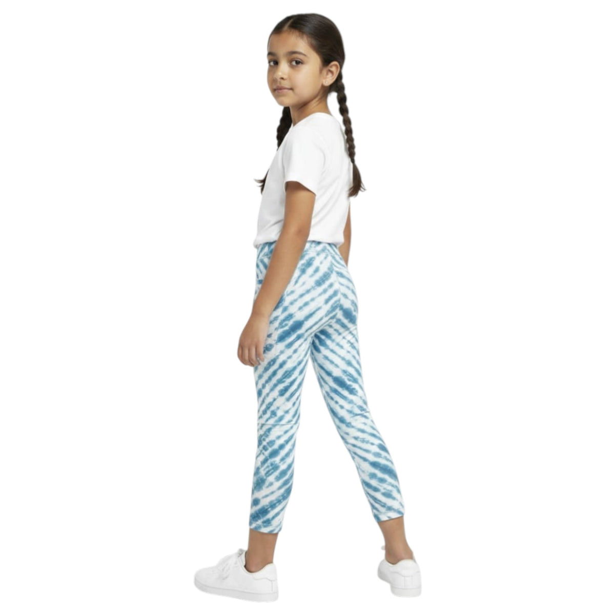 Kids Girl's Printed Legging,White/Navy