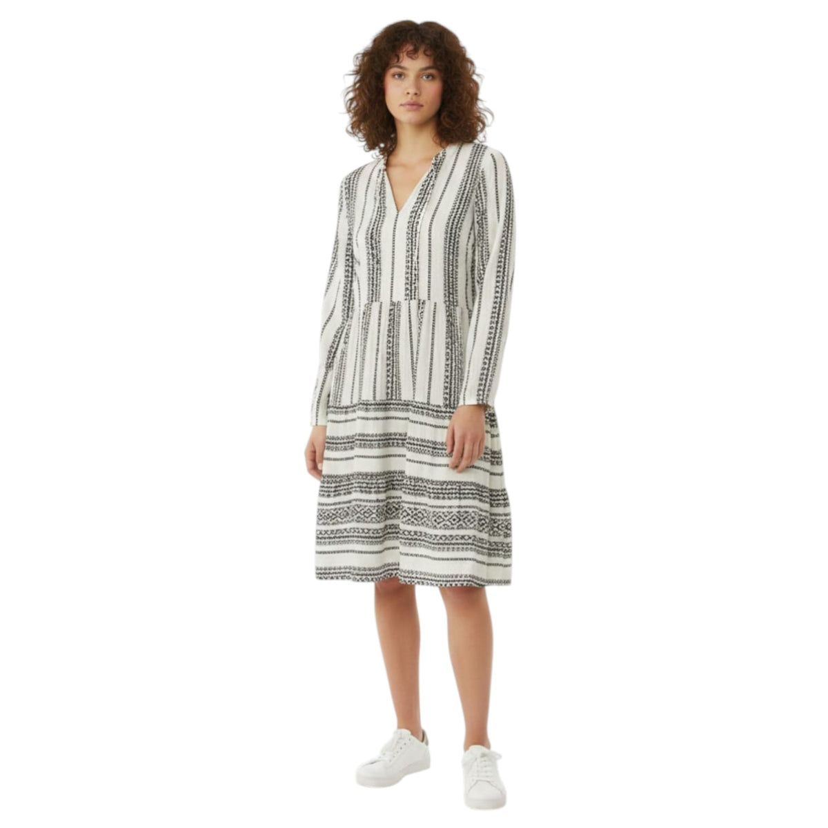 Women's Printed Dress,Black/White