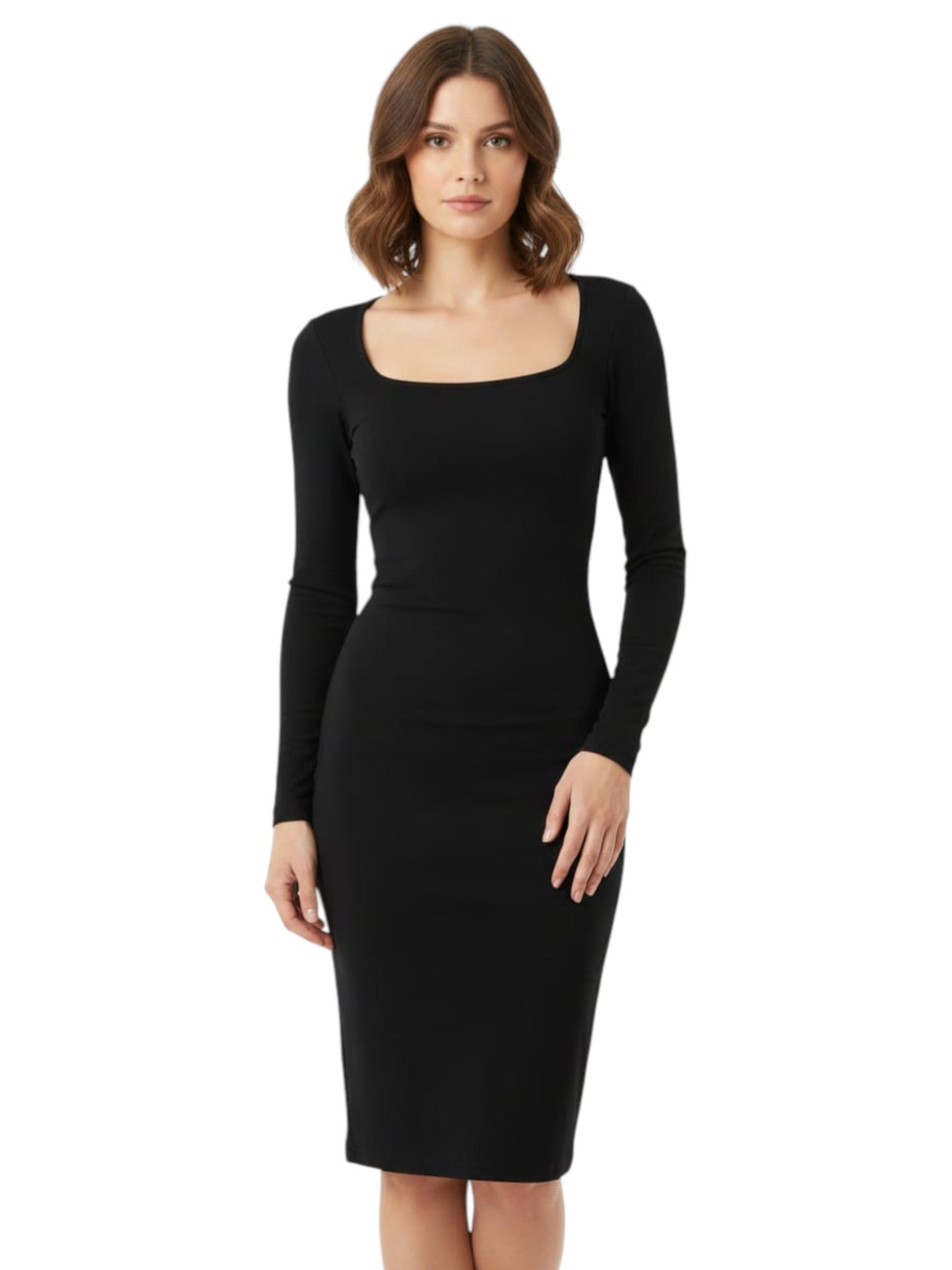 Women's Ribbed Dress,Black
