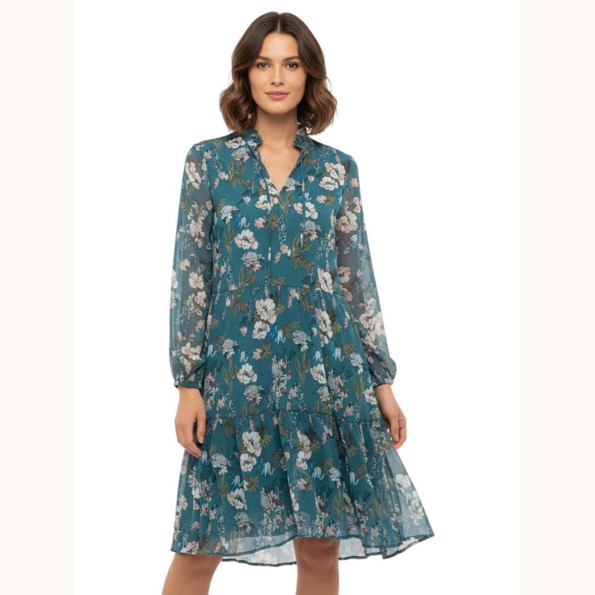 Women's Floral Printed Dress,Blue