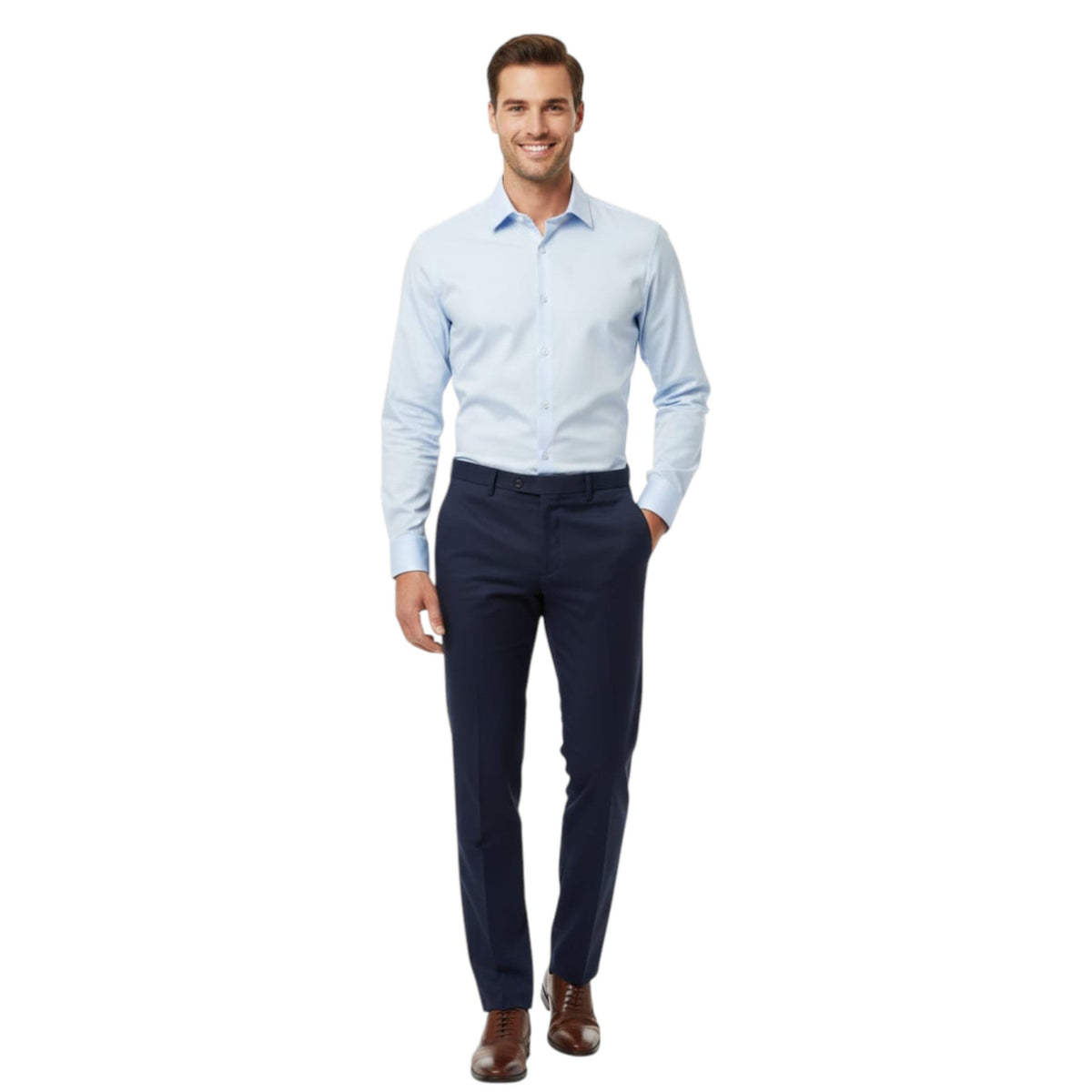 Men's Plain Solid Dress Shirt,Light Blue