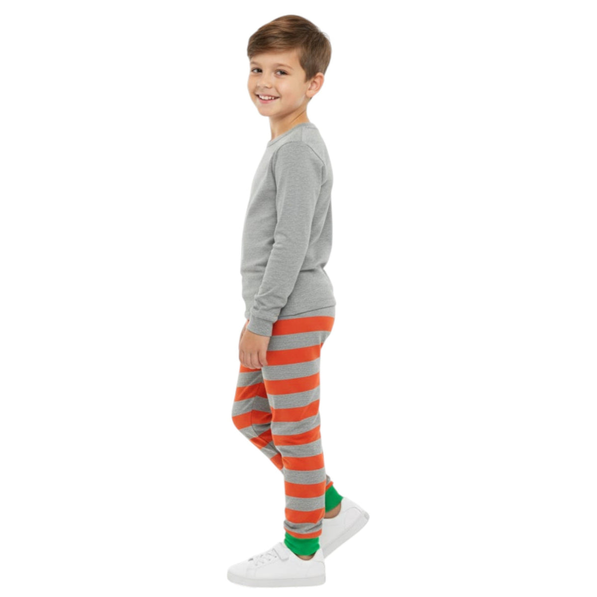 Kids Boy's Striped Pant,Grey/Red