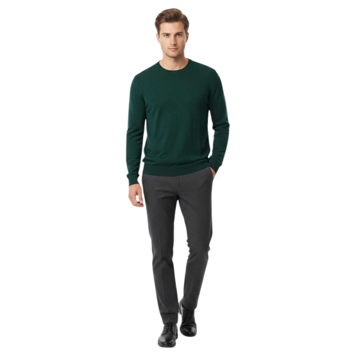 Men's Plain Solid Top,Green