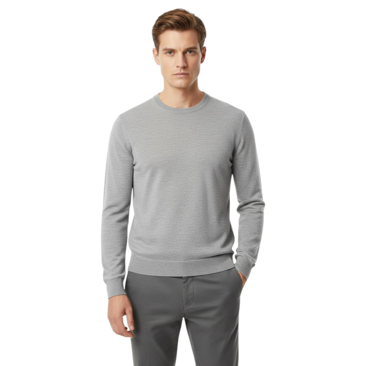 Men's Plain Solid Top,Light Grey