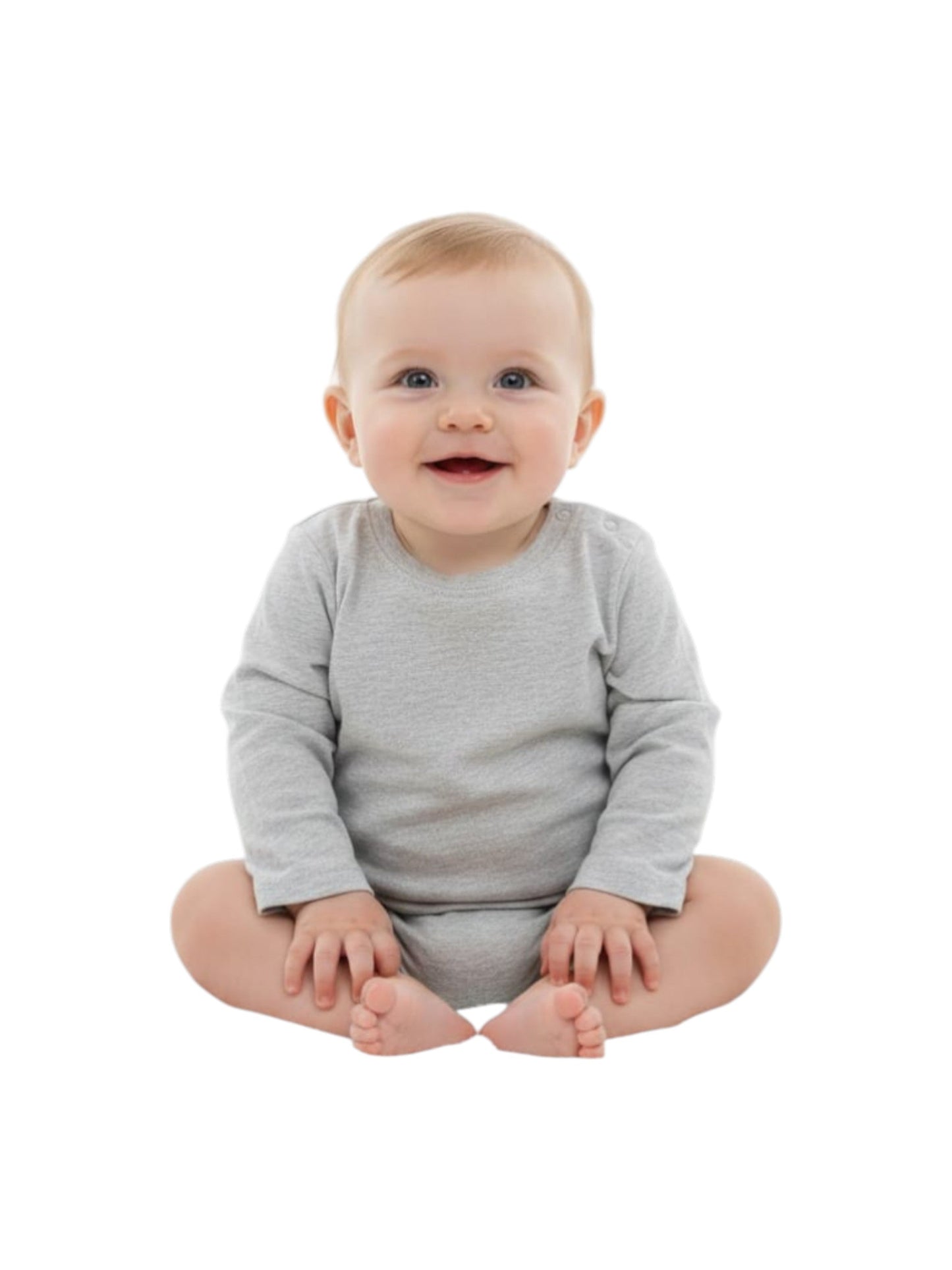 Kids Boy's Plain Solid Bodysuit,Grey