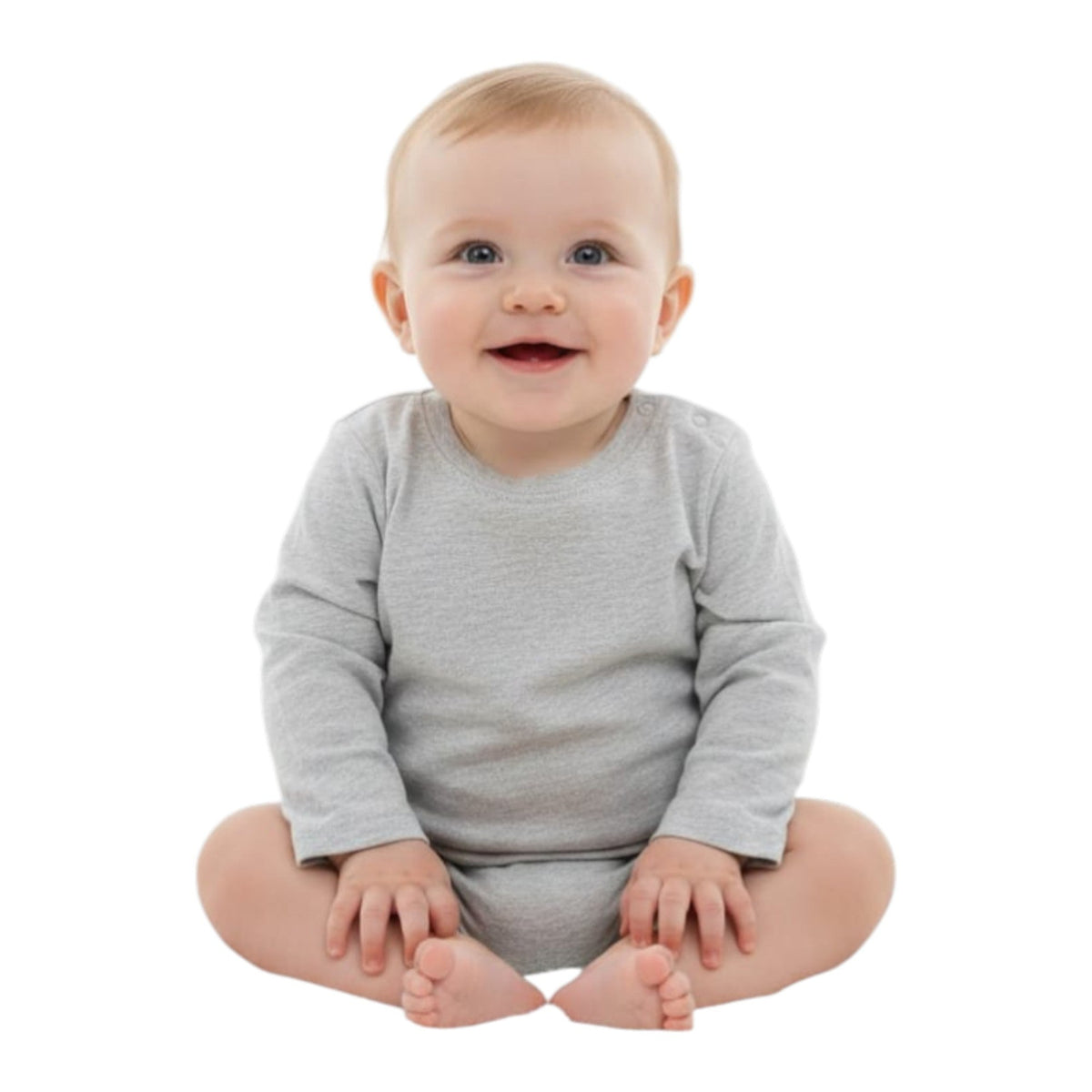 Kids Boy's Plain Solid Bodysuit,Grey