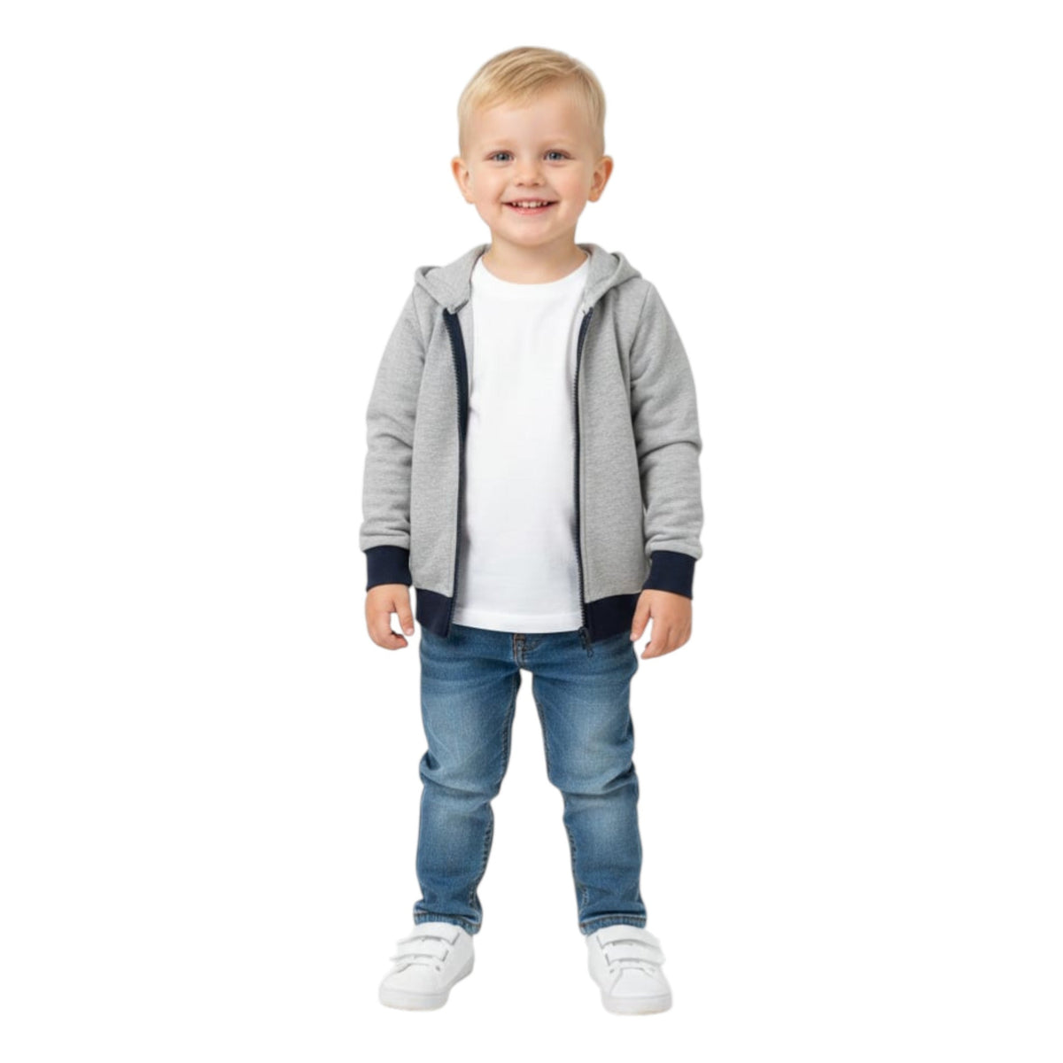 Kids Boy's Plain Solid Hoodie,Light Grey