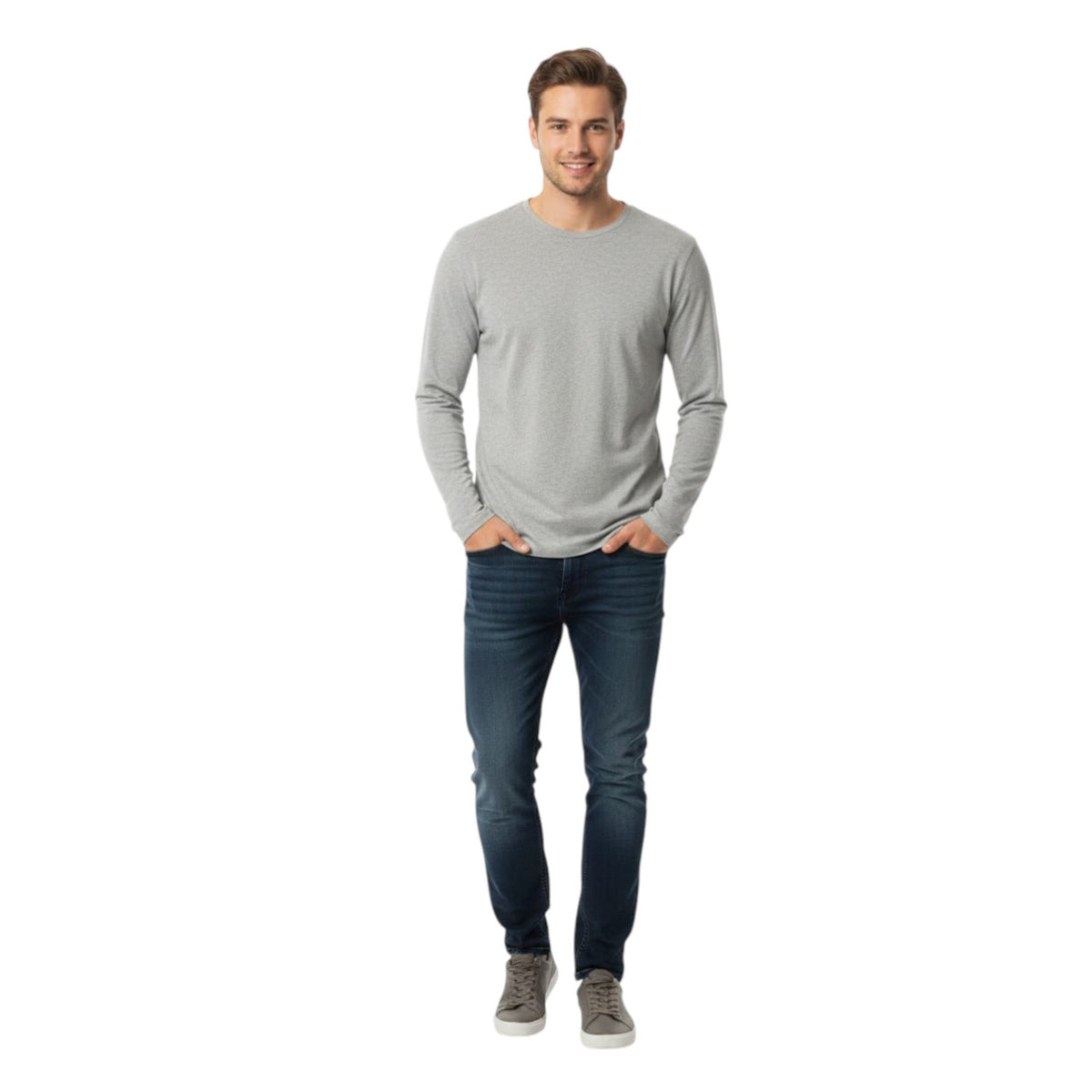 Men's Plain Solid Top,Light Grey