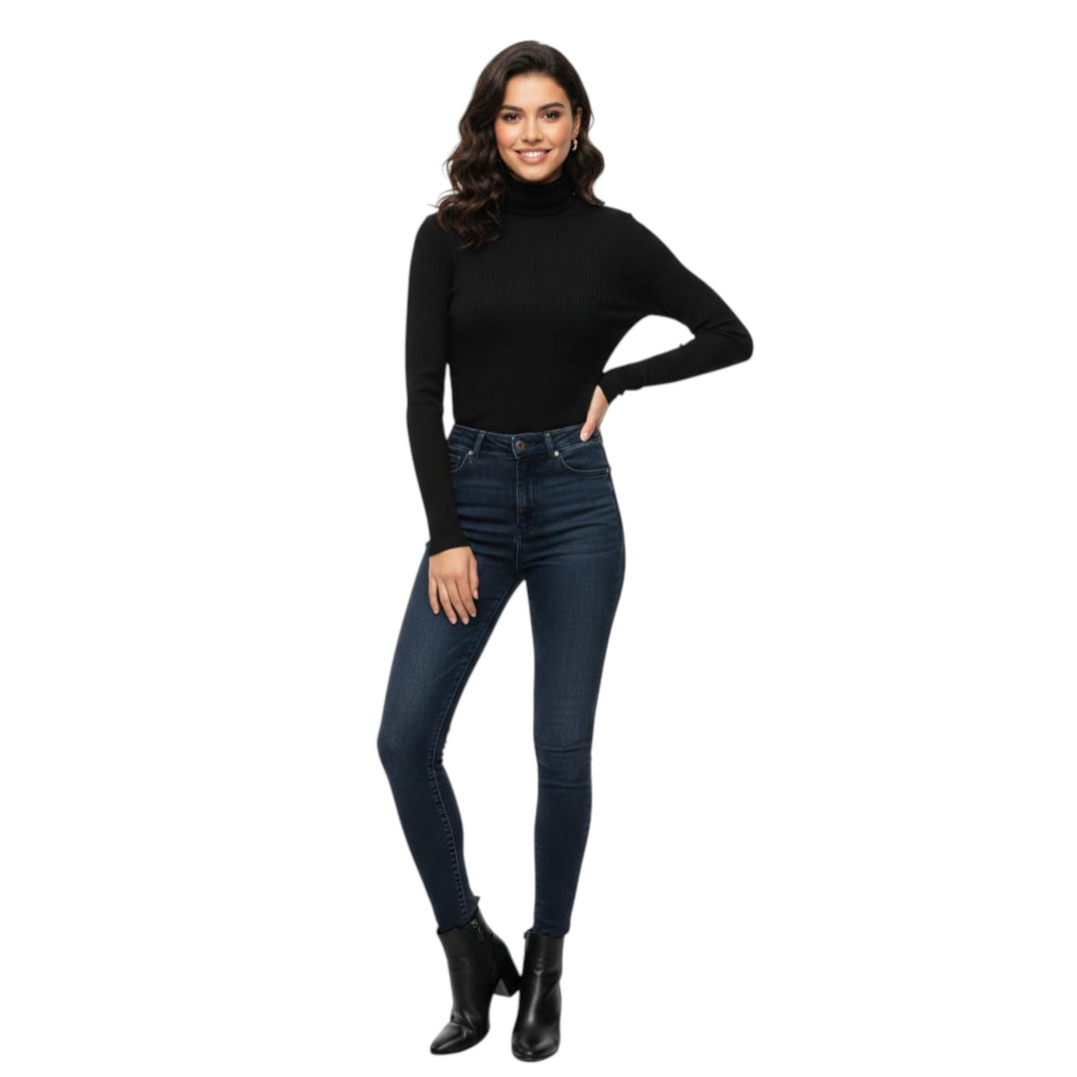 Women's Ribbed Top,Black